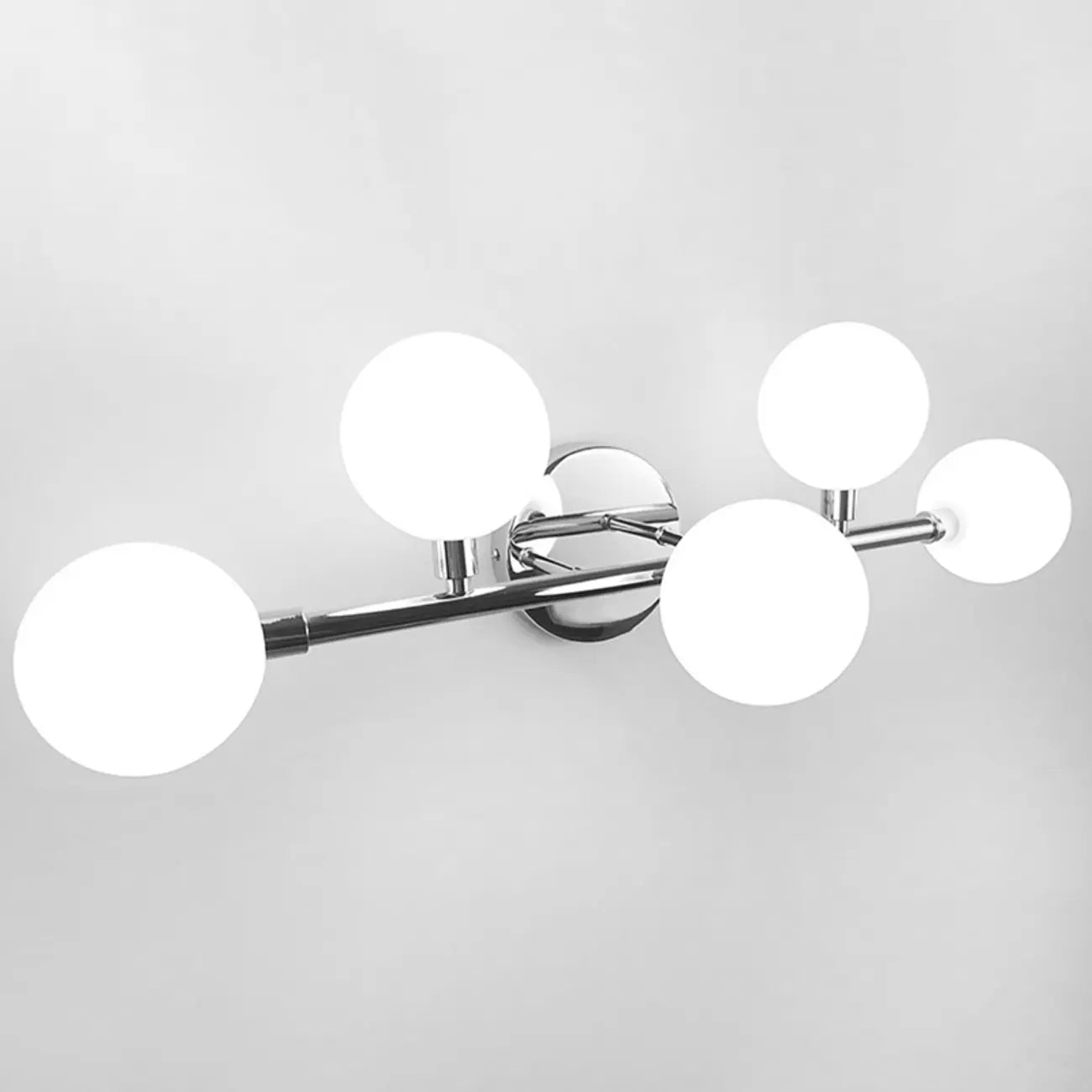 Applique murale moderne à 5 lumières en résine blanche avec globe pour salle de bain