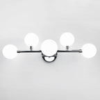 Applique murale moderne à 5 lumières en résine blanche avec globe pour salle de bain
