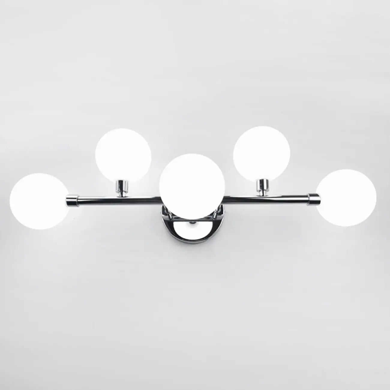 Applique murale moderne à 5 lumières en résine blanche avec globe pour salle de bain