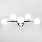 Applique murale moderne à 5 lumières en résine blanche avec globe pour salle de bain