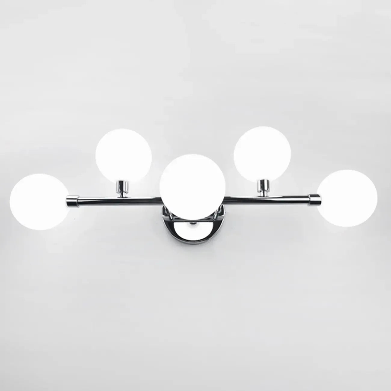 Applique murale moderne à 5 lumières en résine blanche avec globe pour salle de bain