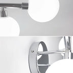 Applique murale moderne à 5 lumières en résine blanche avec globe pour salle de bain