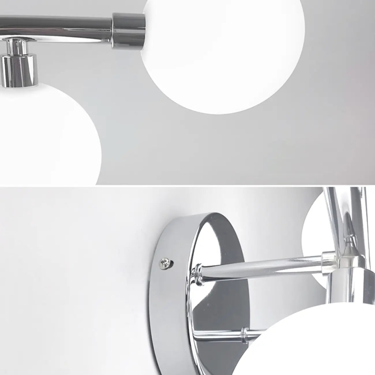 Applique murale moderne à 5 lumières en résine blanche avec globe pour salle de bain