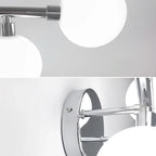 Applique murale moderne à 5 lumières en résine blanche avec globe pour salle de bain