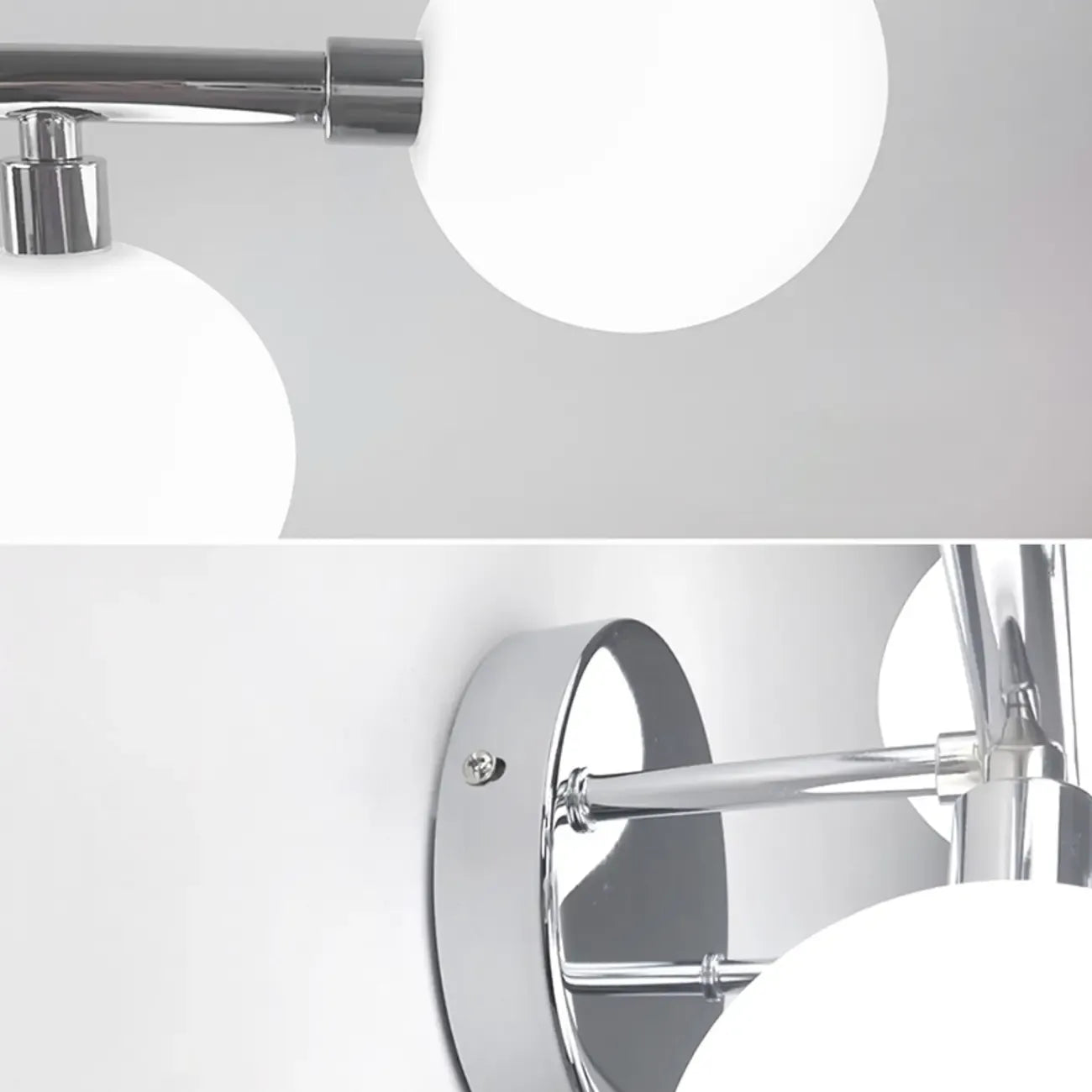 Applique murale moderne à 5 lumières en résine blanche avec globe pour salle de bain
