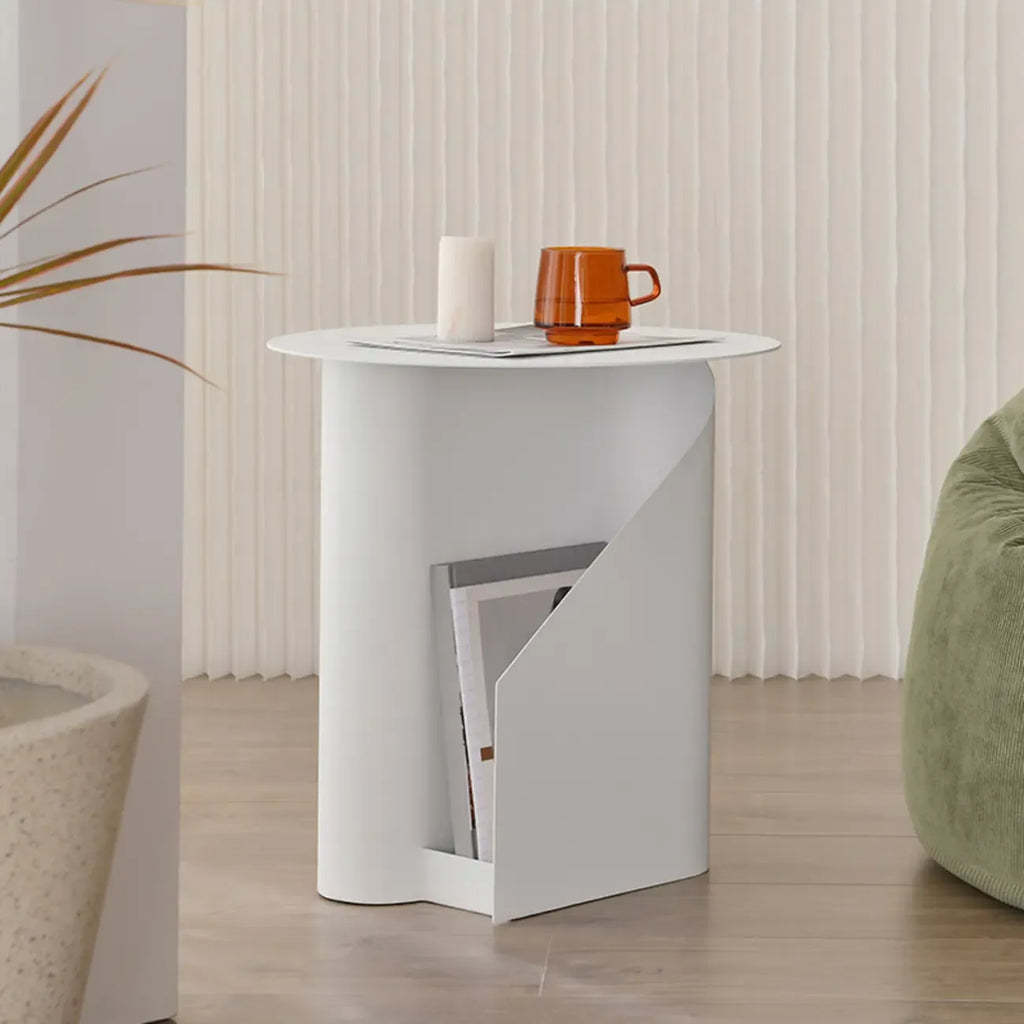 Table d'appoint ronde en fer de style scandinave abstrait