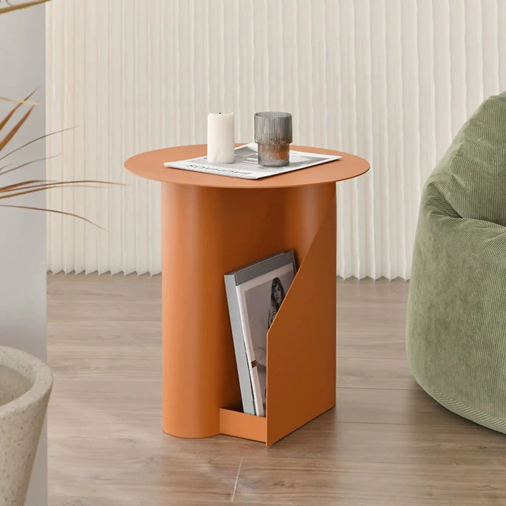 Table d'appoint ronde en fer de style scandinave abstrait