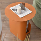 Table d'appoint ronde en fer de style scandinave abstrait