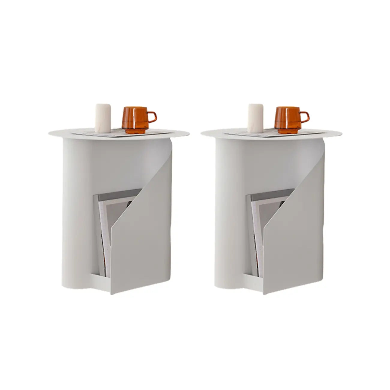 Table d'appoint ronde en fer de style scandinave abstrait