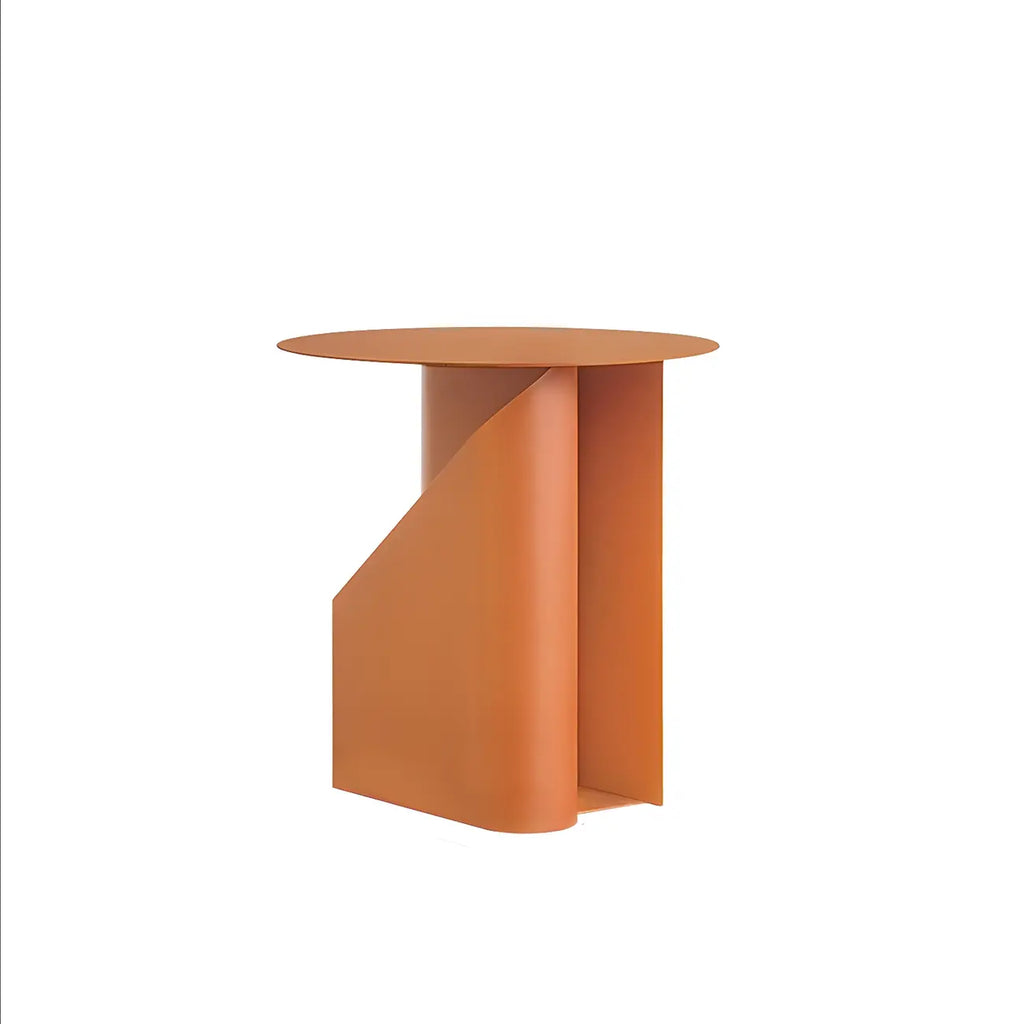 Table d'appoint ronde en fer de style scandinave abstrait