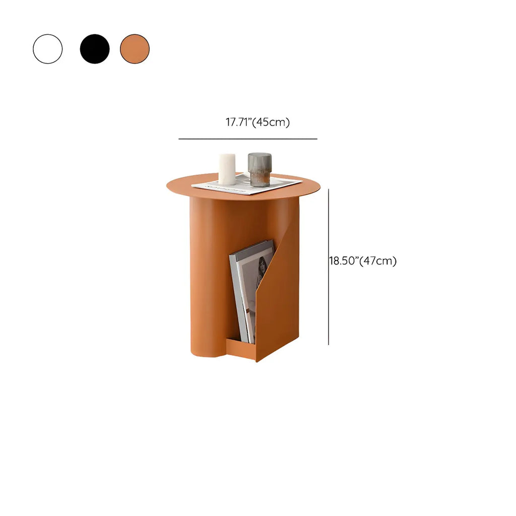 Table d'appoint ronde en fer de style scandinave abstrait