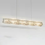 Suspension LED à intensité variable en cristal torsadé pour îlot de cuisine