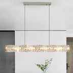 Suspension LED à intensité variable en cristal torsadé pour îlot de cuisine