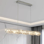 Suspension LED à intensité variable en cristal torsadé pour îlot de cuisine