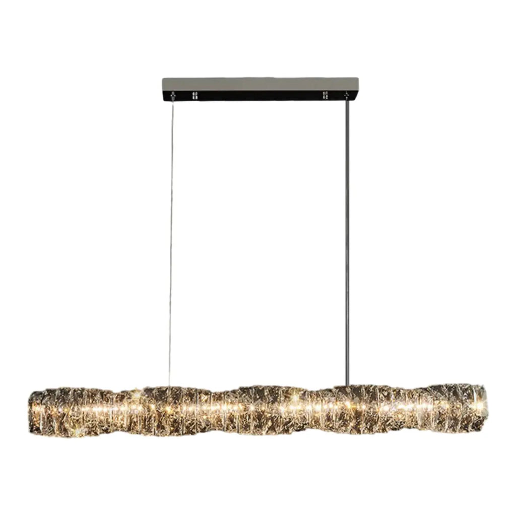 Suspension LED à intensité variable en cristal torsadé pour îlot de cuisine