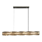 Suspension LED à intensité variable en cristal torsadé pour îlot de cuisine
