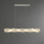 Suspension LED à intensité variable en cristal torsadé pour îlot de cuisine