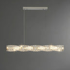 Suspension LED à intensité variable en cristal torsadé pour îlot de cuisine