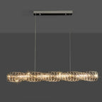 Suspension LED à intensité variable en cristal torsadé pour îlot de cuisine