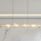 Suspension LED à intensité variable en cristal torsadé pour îlot de cuisine
