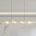Suspension LED à intensité variable en cristal torsadé pour îlot de cuisine