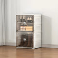 Armoire à chaussures pliable en plastique glamour avec couvercle transparent