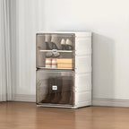Armoire à chaussures pliable en plastique glamour avec couvercle transparent
