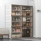 Armoire à chaussures pliable en plastique glamour avec couvercle transparent