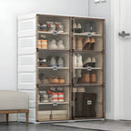 Armoire à chaussures pliable en plastique glamour avec couvercle transparent