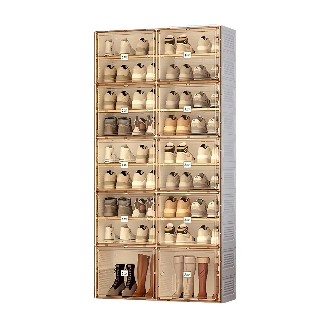 Armoire à chaussures pliable en plastique glamour avec couvercle transparent
