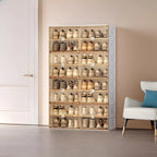 Armoire à chaussures pliable en plastique glamour avec couvercle transparent