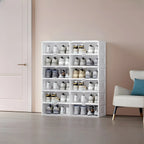 Armoire à chaussures pliable en plastique glamour avec couvercle transparent