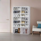 Armoire à chaussures pliable en plastique glamour avec couvercle transparent