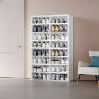 Armoire à chaussures pliable en plastique glamour avec couvercle transparent