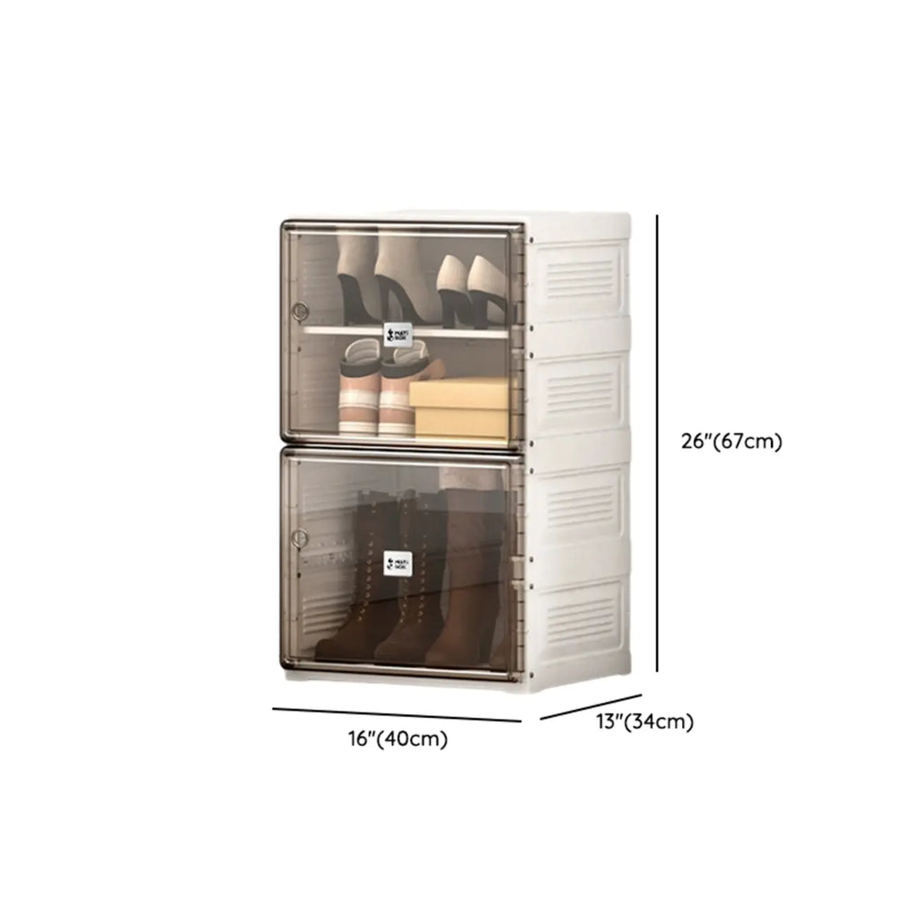Armoire à chaussures pliable en plastique glamour avec couvercle transparent