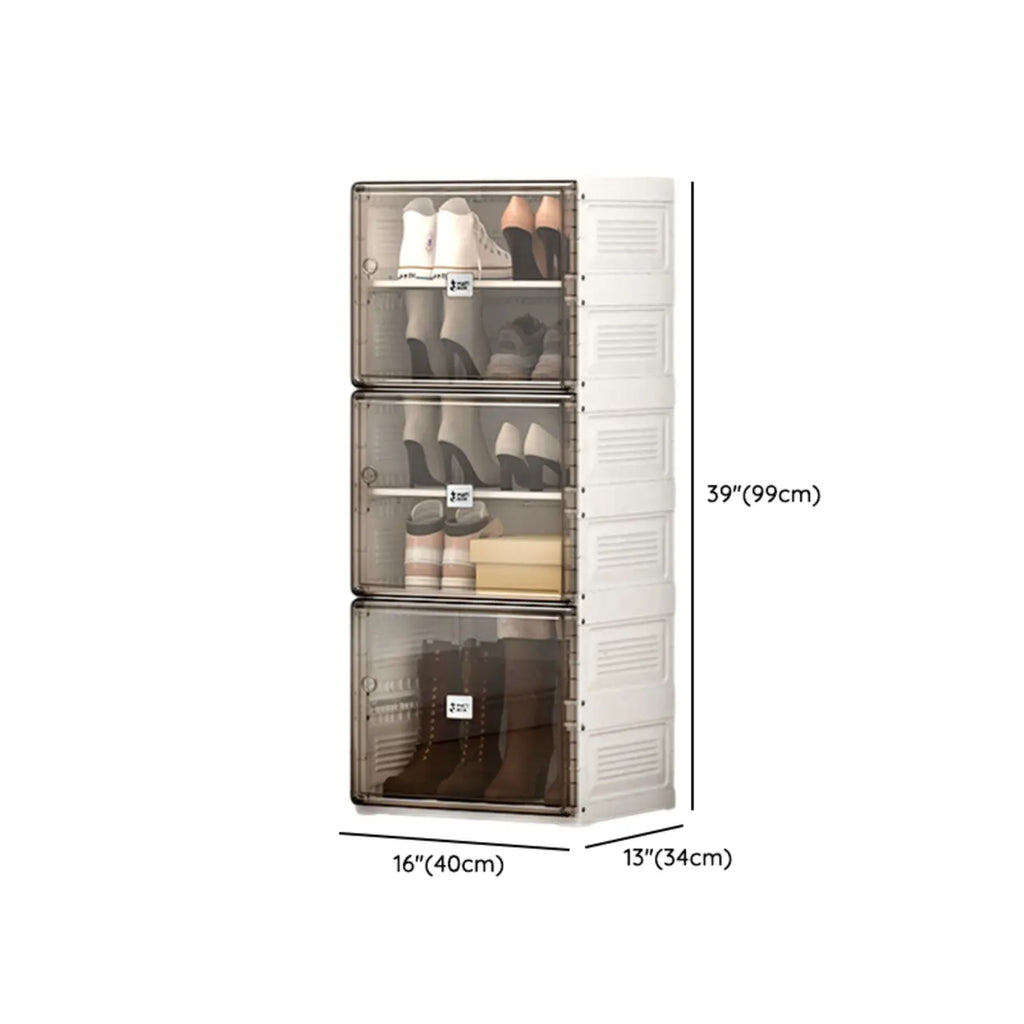 Armoire à chaussures pliable en plastique glamour avec couvercle transparent