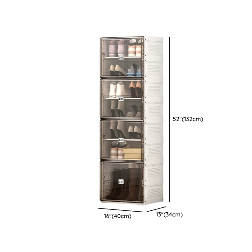 Armoire à chaussures pliable en plastique glamour avec couvercle transparent