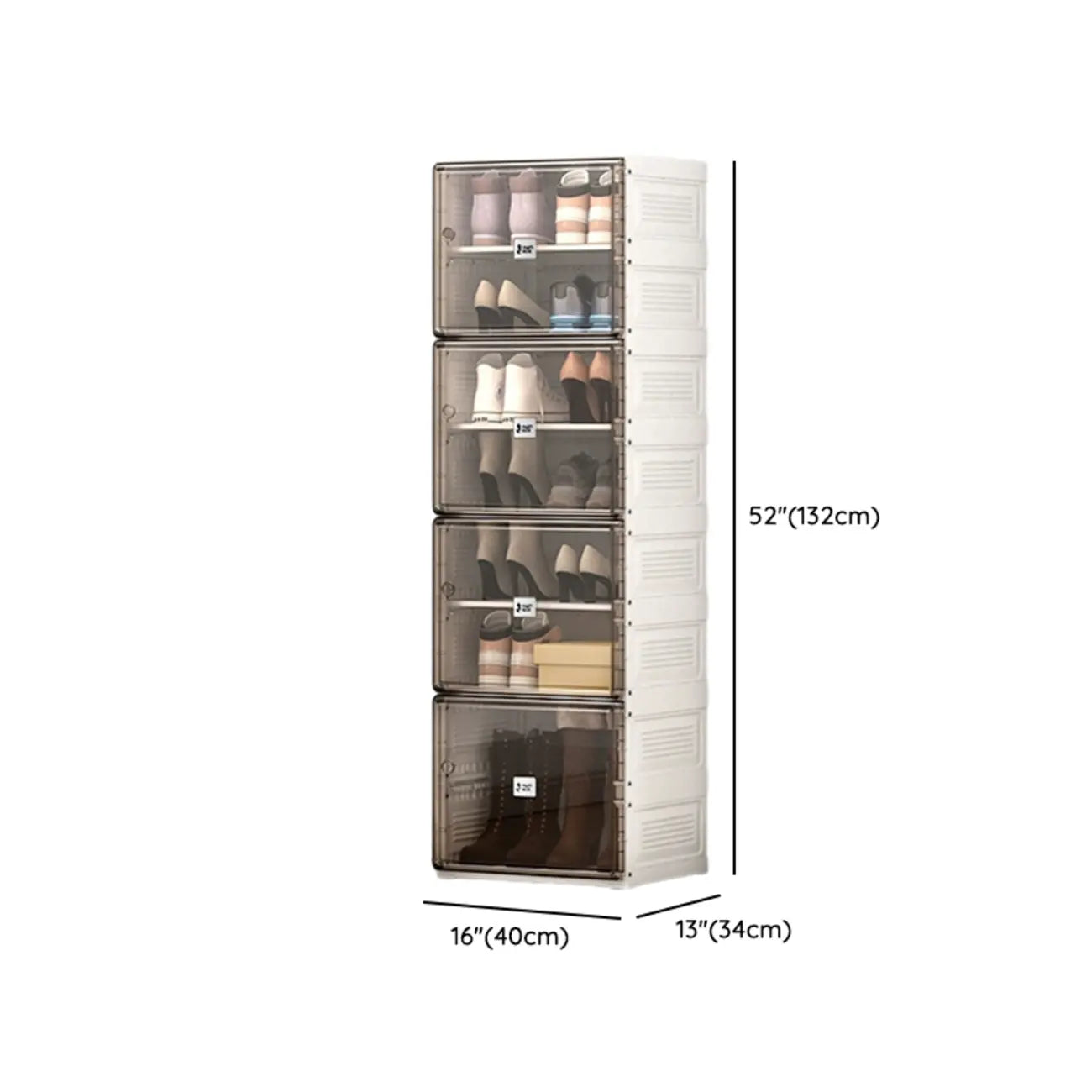 Armoire à chaussures pliable en plastique glamour avec couvercle transparent