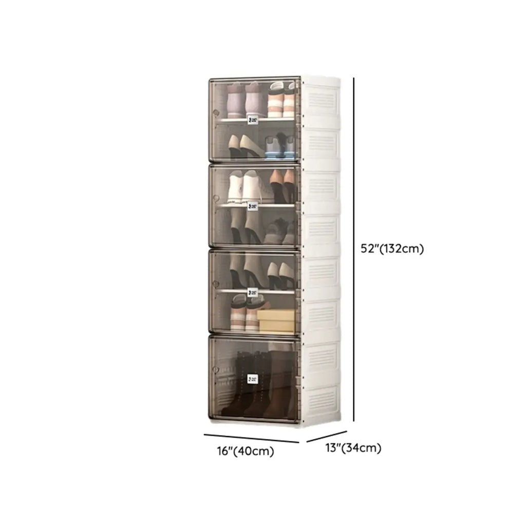 Armoire à chaussures pliable en plastique glamour avec couvercle transparent