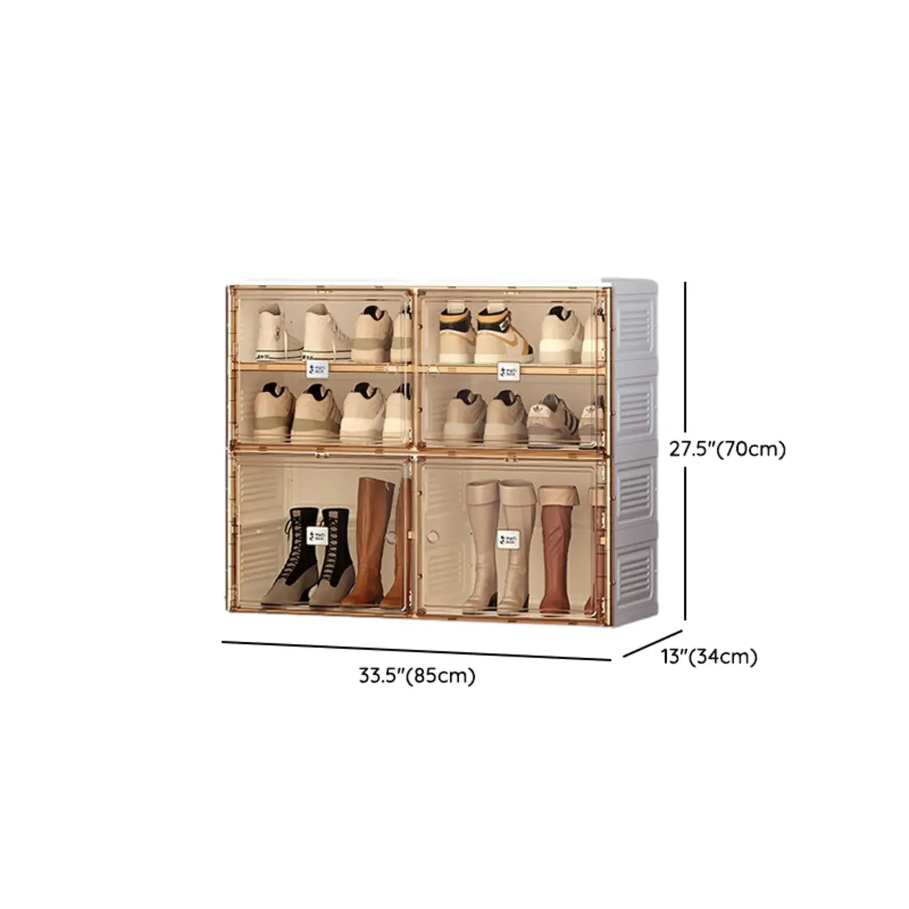 Armoire à chaussures pliable en plastique glamour avec couvercle transparent