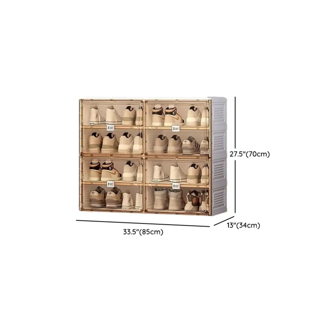 Armoire à chaussures pliable en plastique glamour avec couvercle transparent
