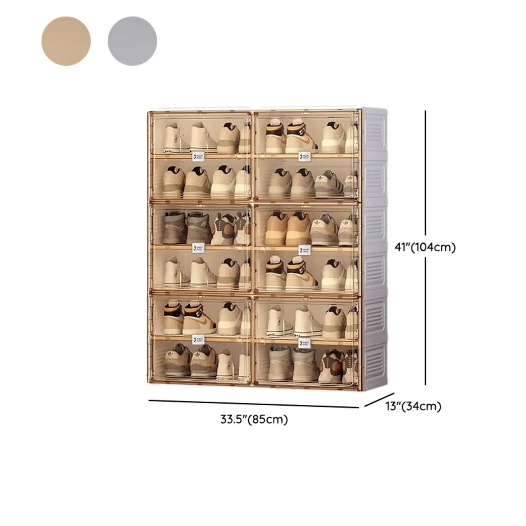 Armoire à chaussures pliable en plastique glamour avec couvercle transparent