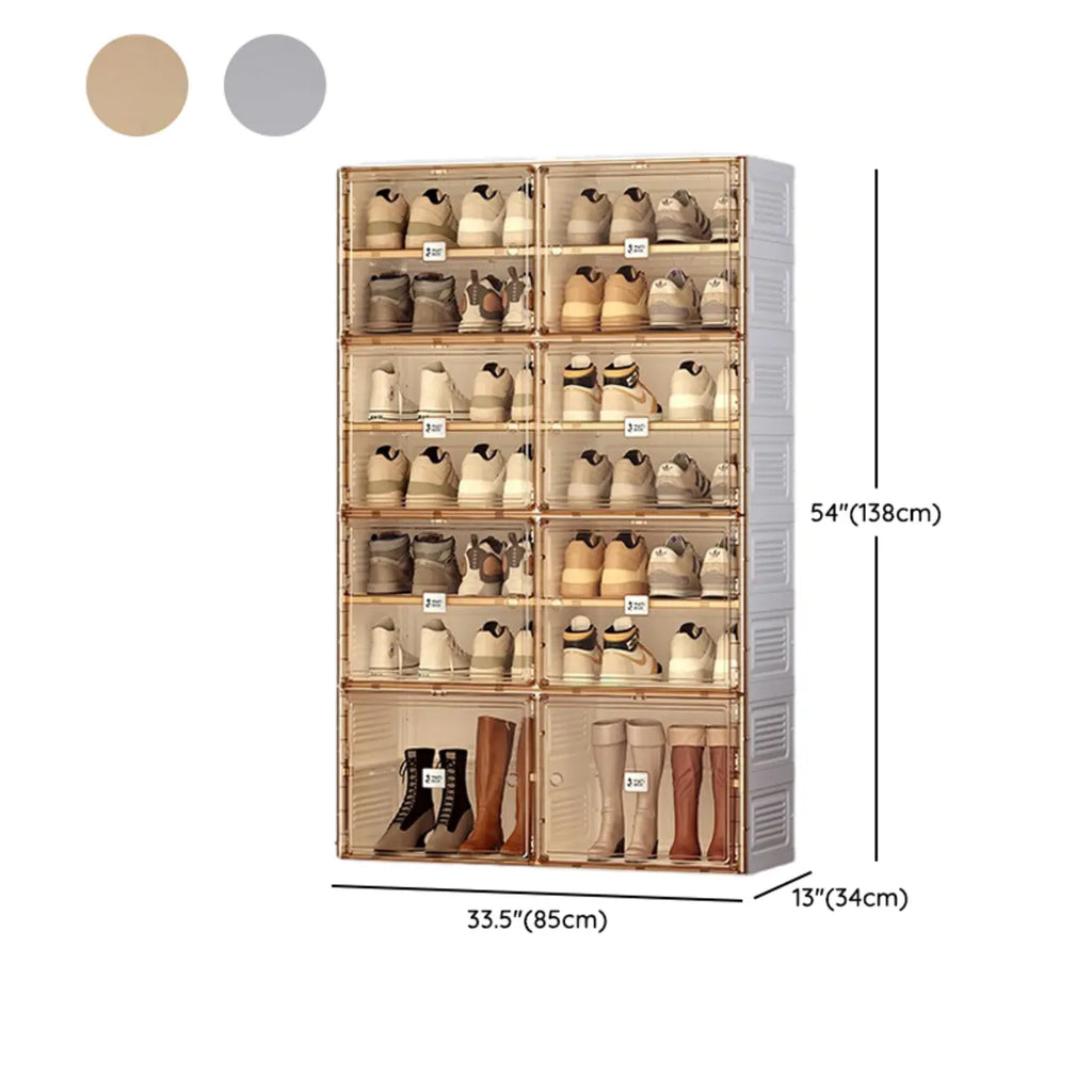 Armoire à chaussures pliable en plastique glamour avec couvercle transparent