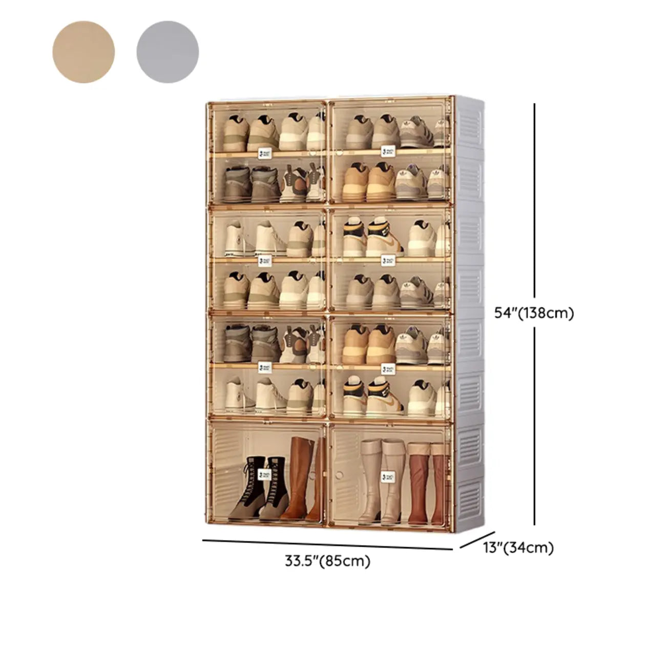 Armoire à chaussures pliable en plastique glamour avec couvercle transparent