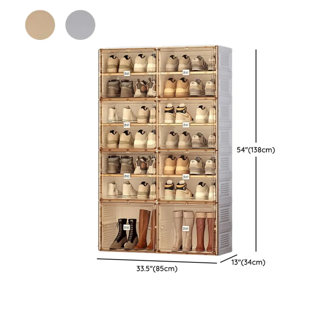 Armoire à chaussures pliable en plastique glamour avec couvercle transparent
