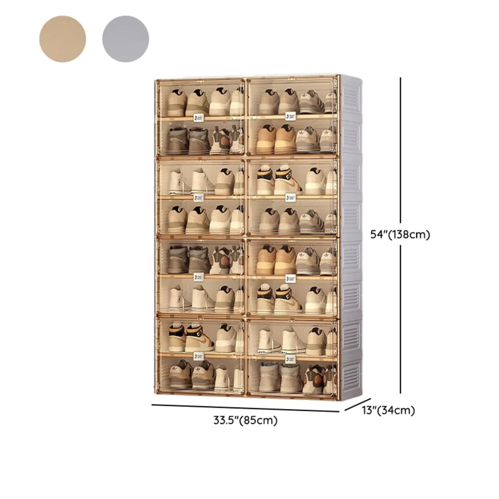 Armoire à chaussures pliable en plastique glamour avec couvercle transparent