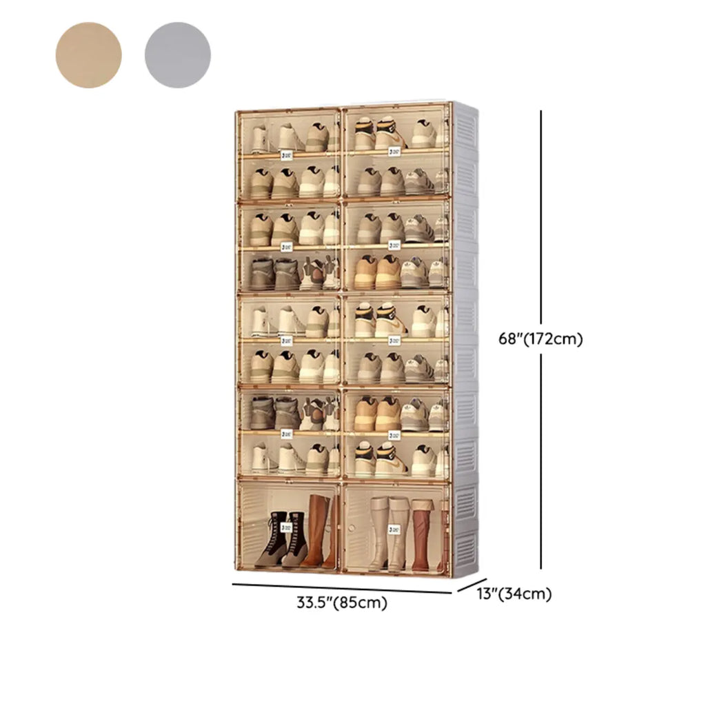 Armoire à chaussures pliable en plastique glamour avec couvercle transparent