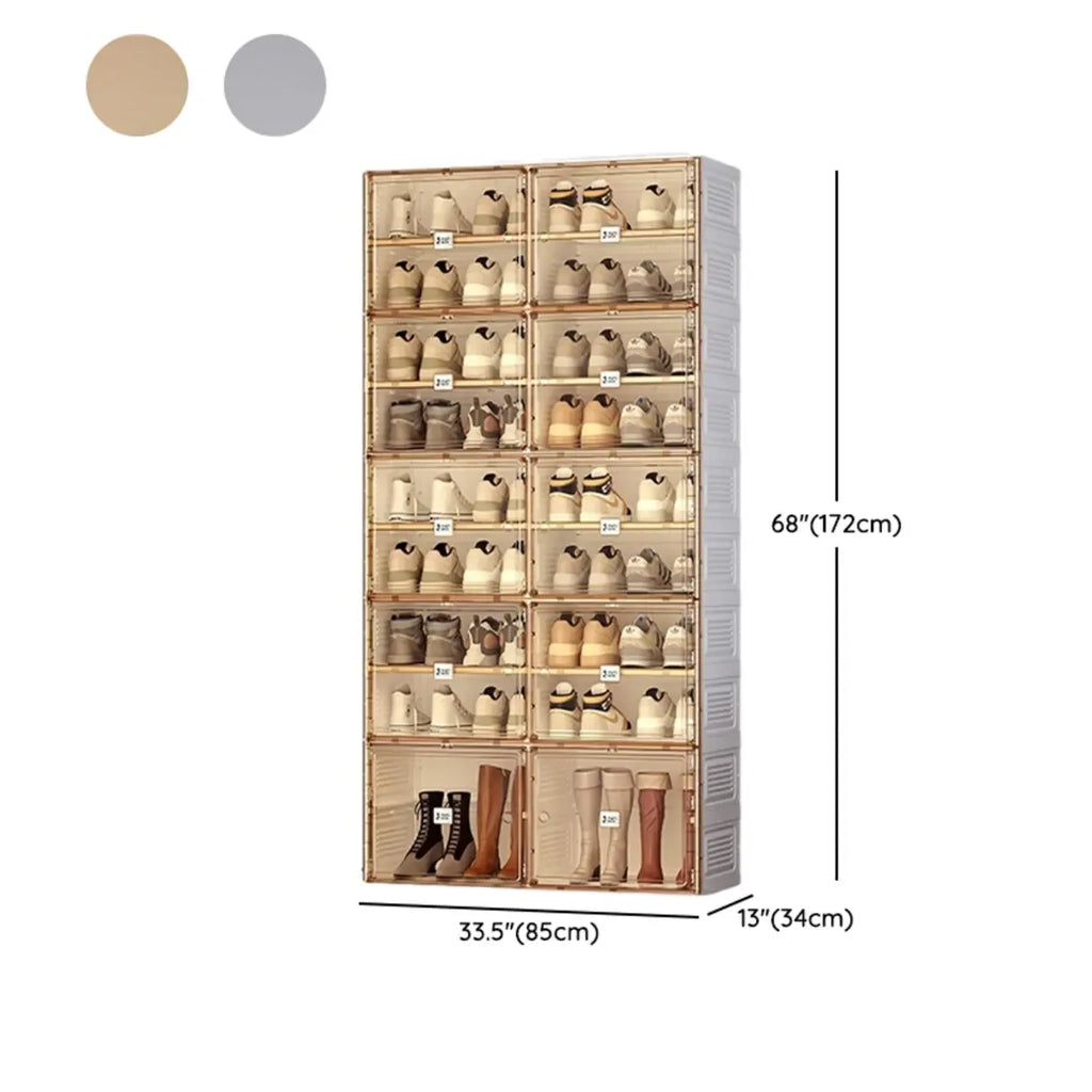 Armoire à chaussures pliable en plastique glamour avec couvercle transparent