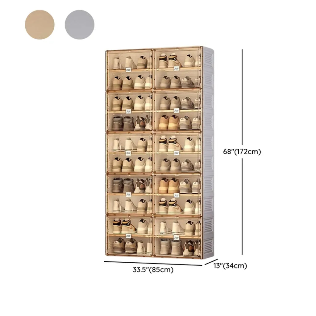 Armoire à chaussures pliable en plastique glamour avec couvercle transparent