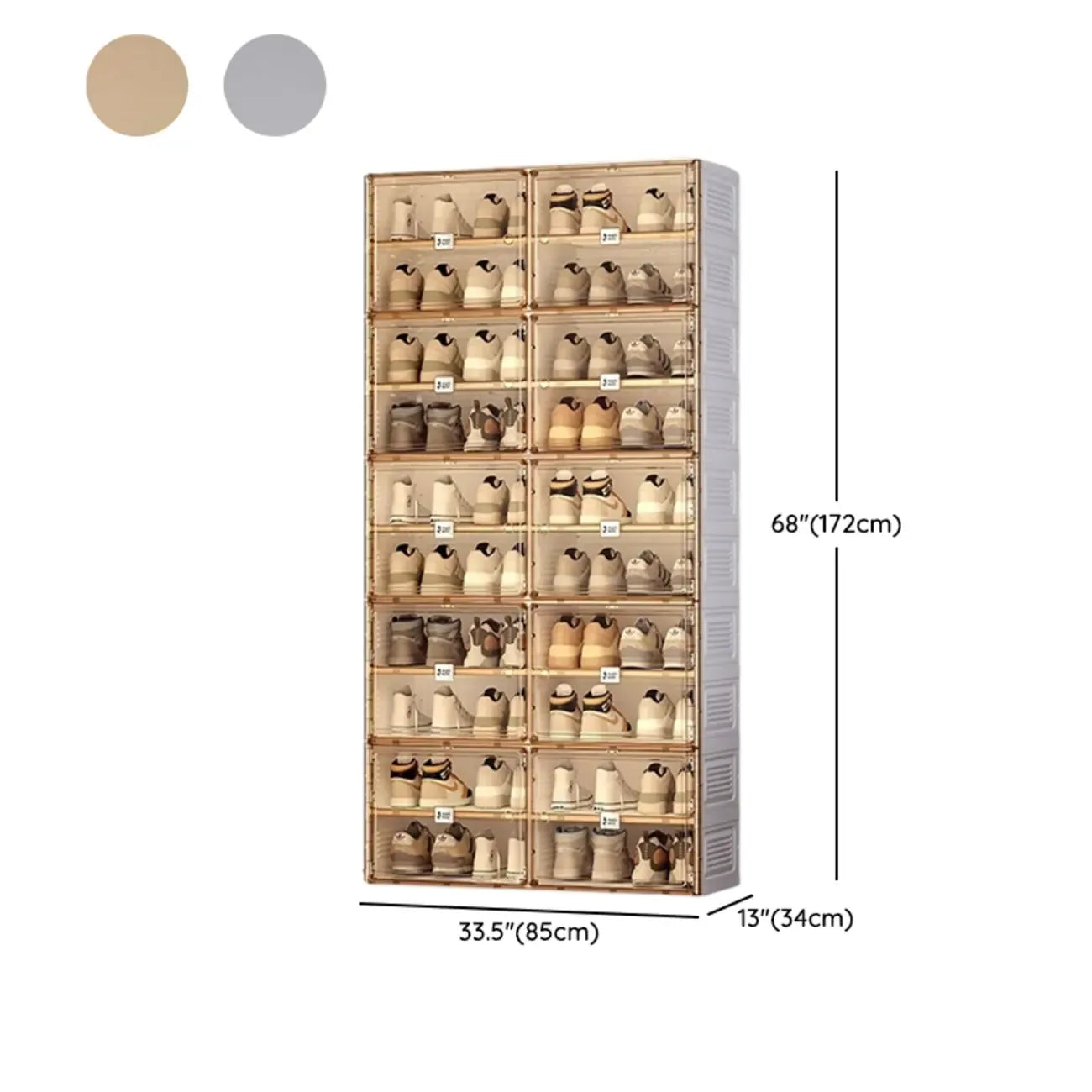 Armoire à chaussures pliable en plastique glamour avec couvercle transparent